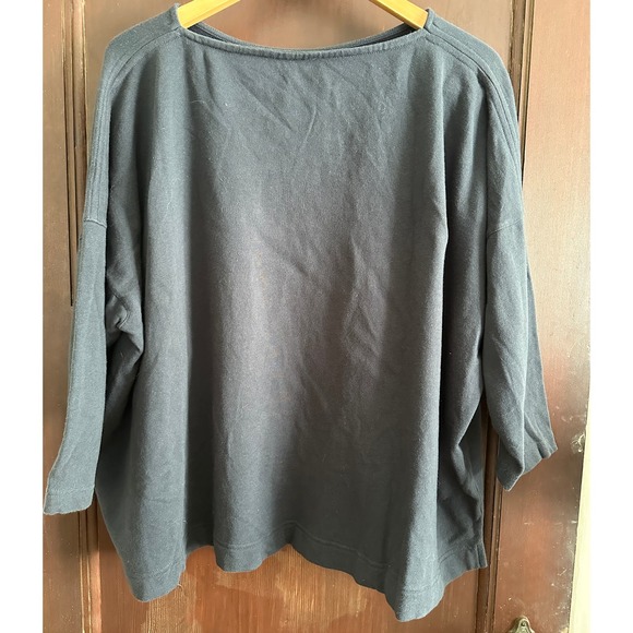 POETRY | Cotton Linen Blend Boxy Embroidered Sweatshirt | Size L - Picture 6 of 6